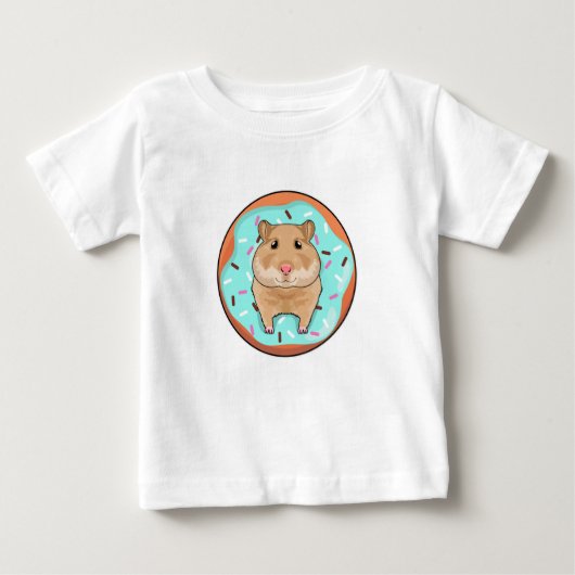 Hamster mit Donut Baby T-shirt (Vorderseite)