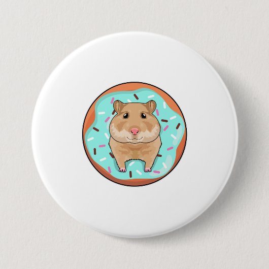 Hamster mit Donut Button (Vorderseite)