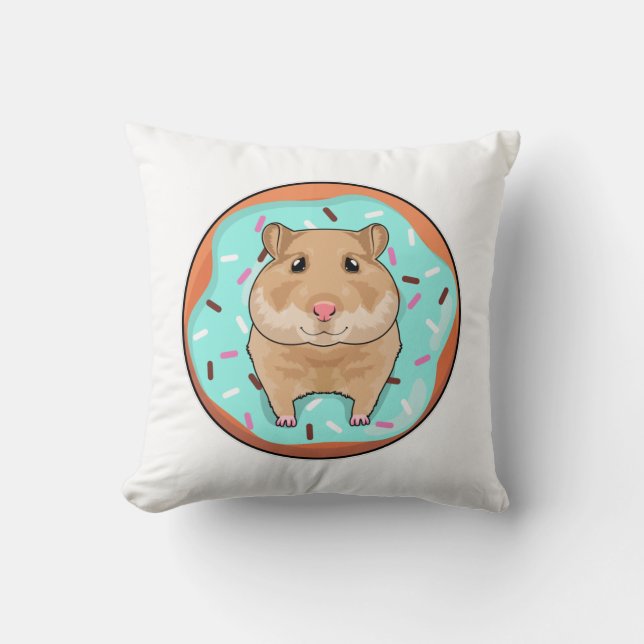 Hamster mit Donut Kissen (Vorderseite)