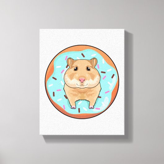 Hamster mit Donut Leinwanddruck (Vorderseite)