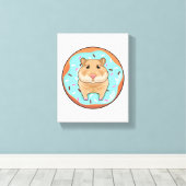 Hamster mit Donut Leinwanddruck (Insitu (Holzboden))