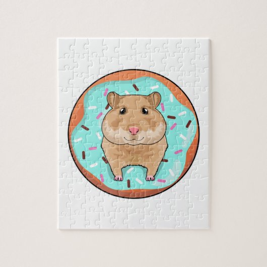 Hamster mit Donut Puzzle (Vertikal)
