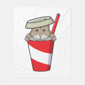 Hamster mit Drink Fleecedecke (Vorderseite)