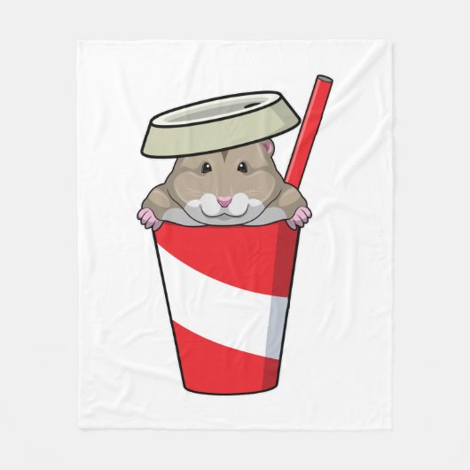 Hamster mit Drink Fleecedecke (Vorderseite)