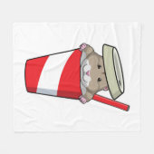 Hamster mit Drink Fleecedecke (Vorderseite (Horizontal))