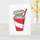 Hamster mit Drink Karte (Gelbe Blume)