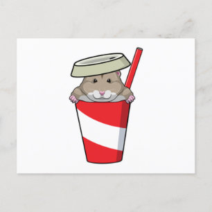 Hamster mit Drink Postkarte