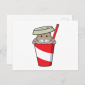 Hamster mit Drink Postkarte (Vorne/Hinten)