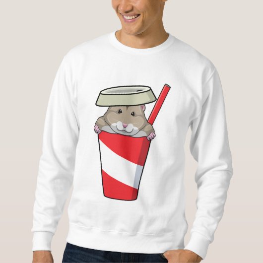 Hamster mit Drink Sweatshirt (Vorderseite)