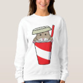 Hamster mit Drink Sweatshirt (Vorderseite)
