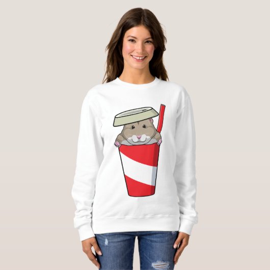 Hamster mit Drink Sweatshirt (Vorne ganz)
