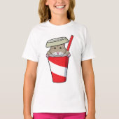 Hamster mit Drink T-Shirt (Vorderseite)