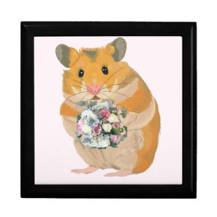Hamster mit einem Bouquet Valentine Erinnerungskiste