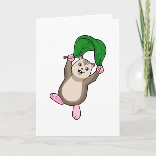 Hamster mit Fallschirm Karte (Vorderseite)
