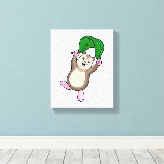 Hamster mit Fallschirm Leinwanddruck (Insitu (Holzboden))