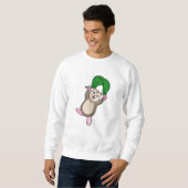 Hamster mit Fallschirm Sweatshirt (Vorne ganz)