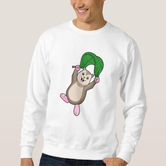 Hamster mit Fallschirm Sweatshirt (Vorderseite)