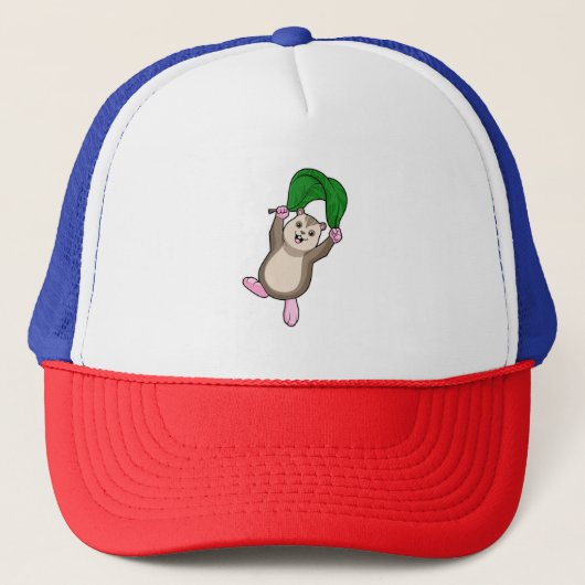 Hamster mit Fallschirm Truckerkappe (Vorderseite)