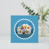 Hamster mit Gänseblümchen-Blumenstrauß Feiertag Feiertagskarte (Stehend Vorderseite)