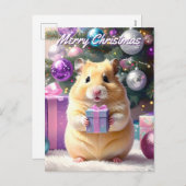 Hamster mit Geschenk Weihnachten (Vorne/Hinten)