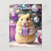 Hamster mit Geschenk Weihnachten (Vorderseite)