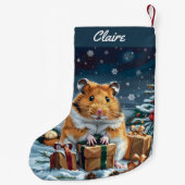 Hamster mit Geschenken Weihnachten Kleiner Weihnachtsstrumpf (Rückseite)