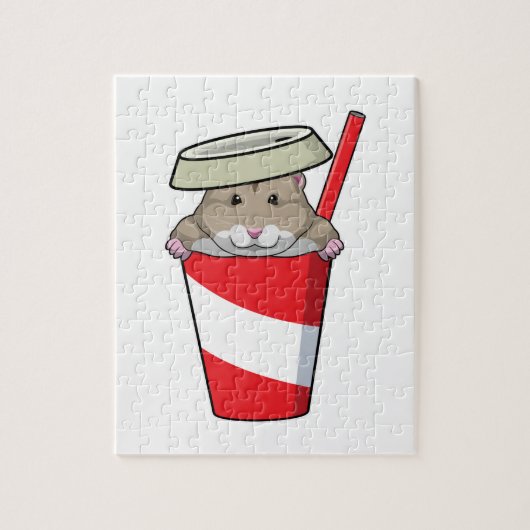 Hamster mit Getränk Puzzle (Vertikal)