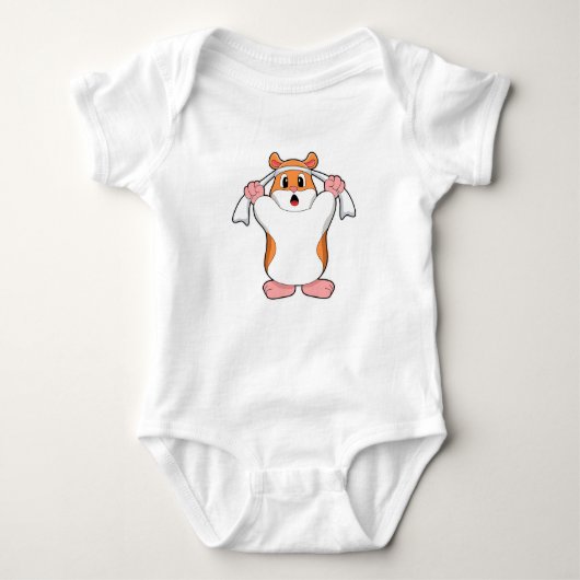 Hamster mit Handtuch Baby Strampler (Vorderseite)