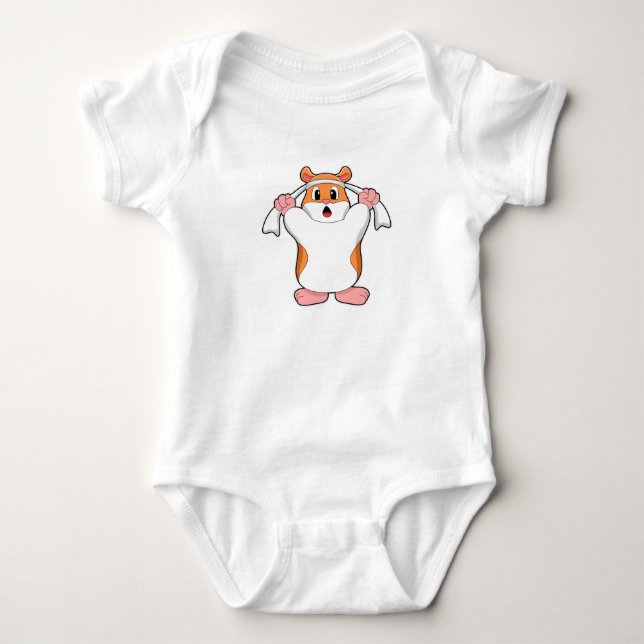 Hamster mit Handtuch Baby Strampler (Vorderseite)