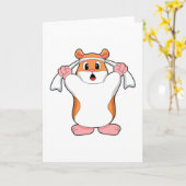Hamster mit Handtuch Karte (Gelbe Blume)