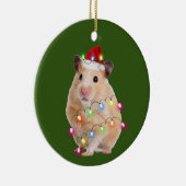 Hamster mit Hat Lights Weihnachten Keramik Ornament (Rechts)