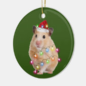 Hamster mit Hat Lights Weihnachten Keramik Ornament (Links)