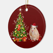 Hamster mit Hat Scafting Weihnachten Keramik Ornament (Links)