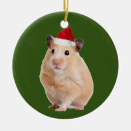 Hamster mit Hat Scanner Weihnachten Keramik Ornament