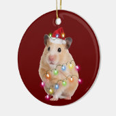 Hamster mit Hat Scanner Weihnachten Keramik Ornament (Links)