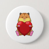 Hamster mit Herz Button (Vorderseite)