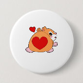 Hamster mit Herz Button (Vorderseite)