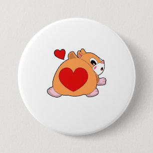 Hamster mit Herz Button