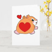 Hamster mit Herz Karte (Gelbe Blume)