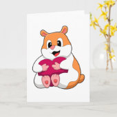 Hamster mit Herz Karte (Gelbe Blume)