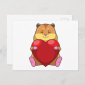 Hamster mit Herz Postkarte (Vorne/Hinten)