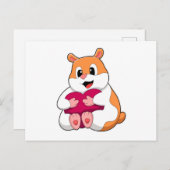 Hamster mit Herz Postkarte (Vorne/Hinten)