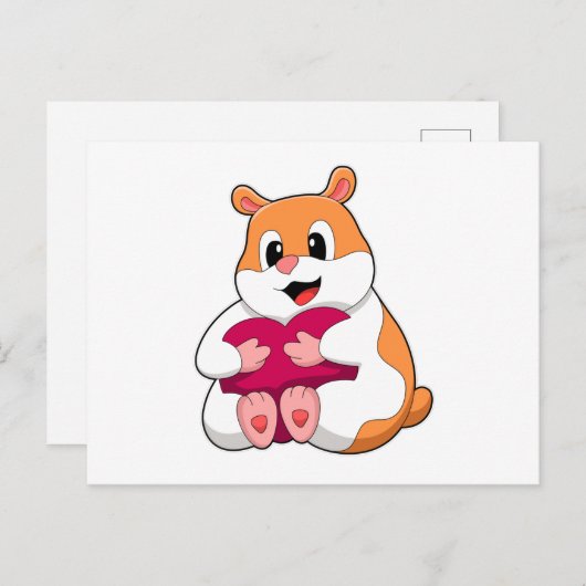 Hamster mit Herz Postkarte (Vorne/Hinten)