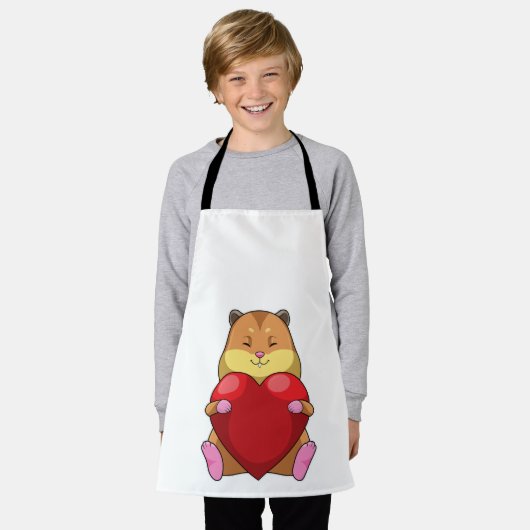 Hamster mit Herz Schürze (Getragen)