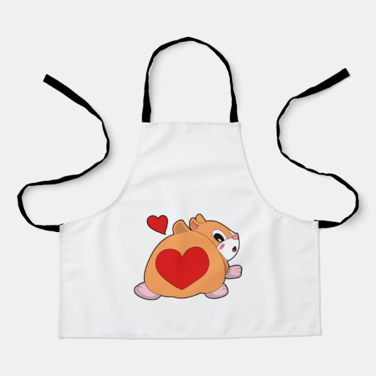 Hamster mit Herz Schürze (Vorderseite)