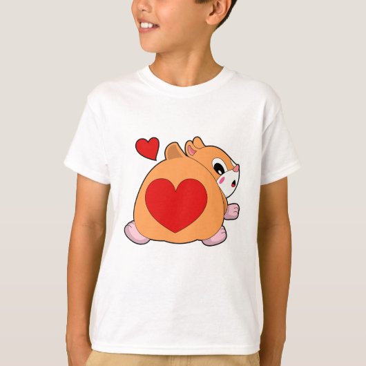 Hamster mit Herz T-Shirt (Vorderseite)