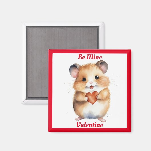 Hamster mit Herz Valentine Magnet (Vorderseite/Rückseite)