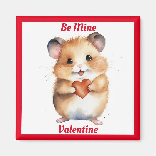 Hamster mit Herz Valentine Magnet (Vorne)