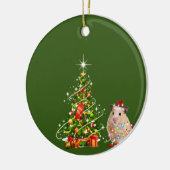 Hamster mit Hut LIGHTS Weihnachten Keramik Ornament (Links)
