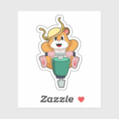 Hamster mit Jackhammer Aufkleber (Blatt)